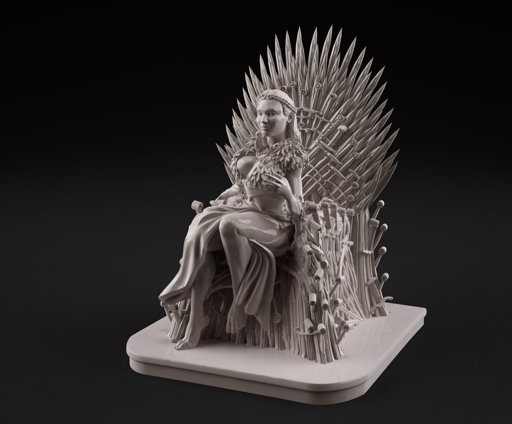 Sansa on the throne 3D print model_1