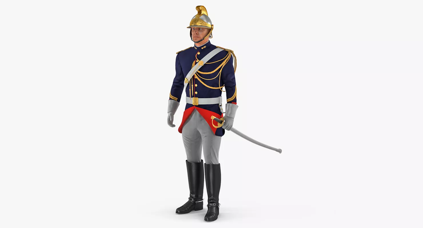 1872 French Cuirassier Standing Pose 3D model