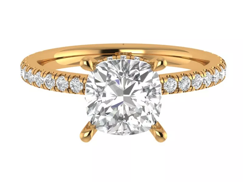 Cushion Engagement Ring 3D print model