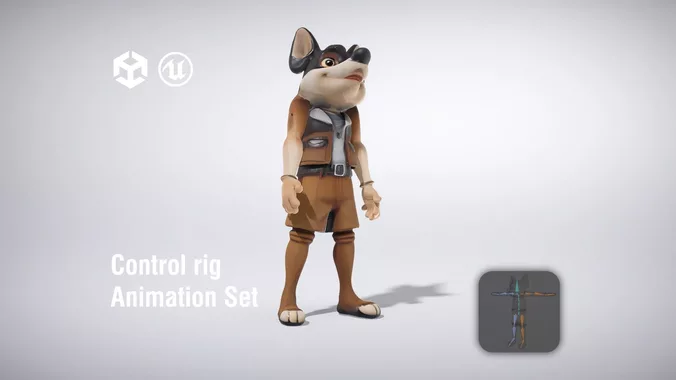 Adventurous cartoon dog character in explorer outfit