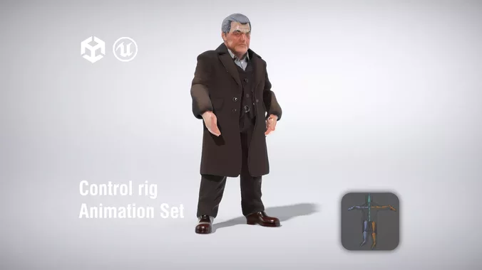 Victorian Gentleman in Formal Attire low poly 3d model
