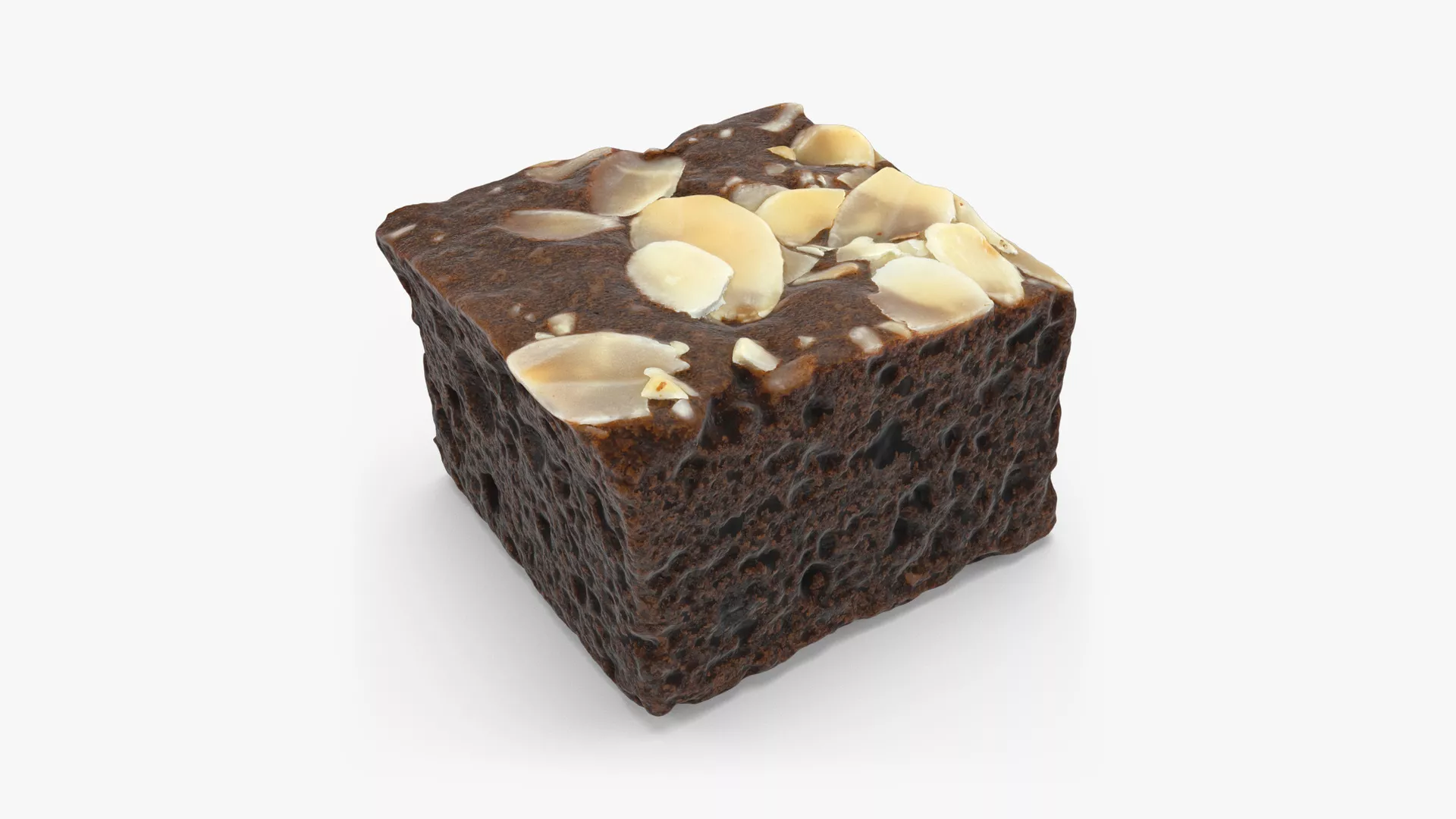 Brownie Almond 01 Low-poly 3D model