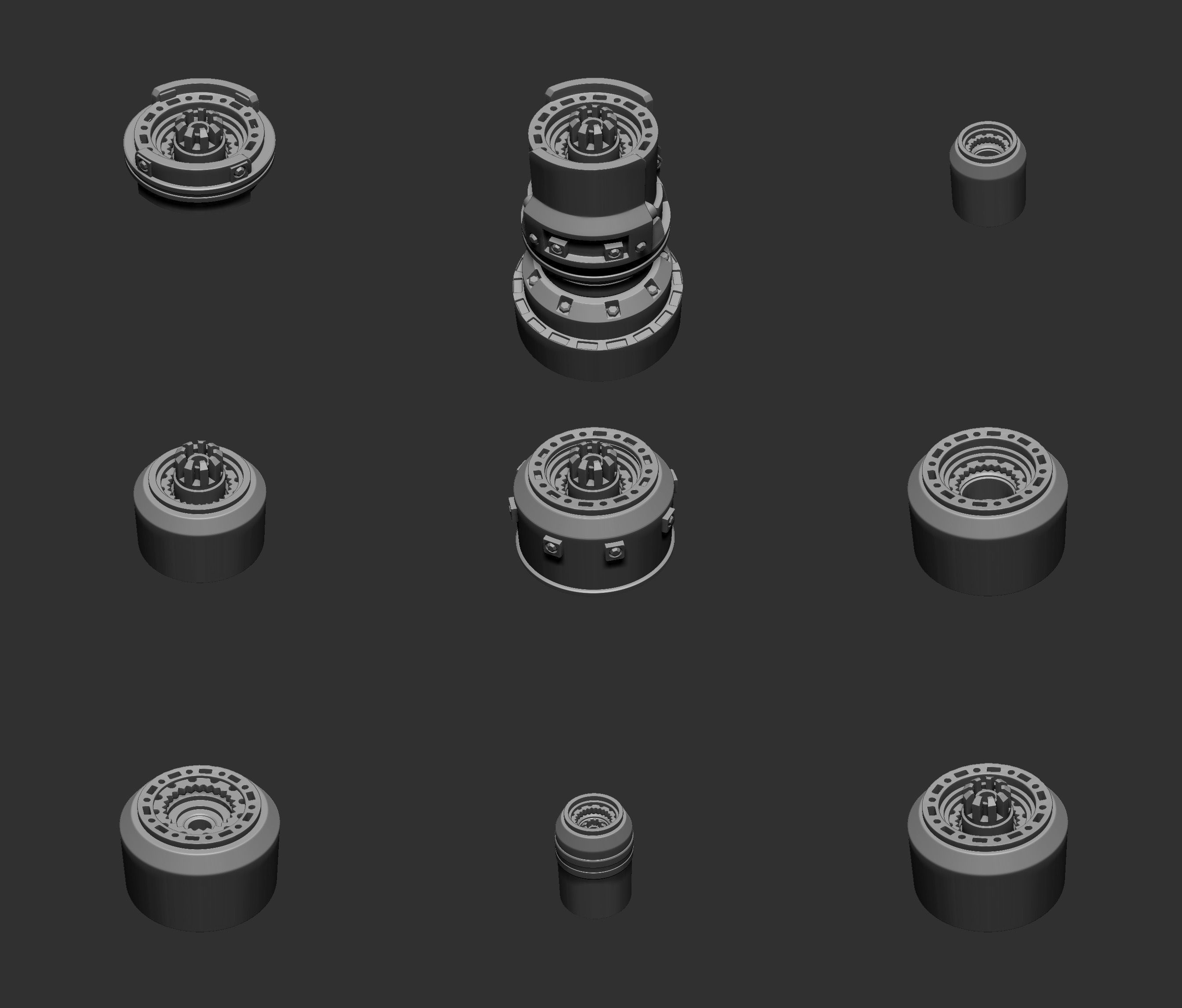 Mechanical Cylinders 3D model_4