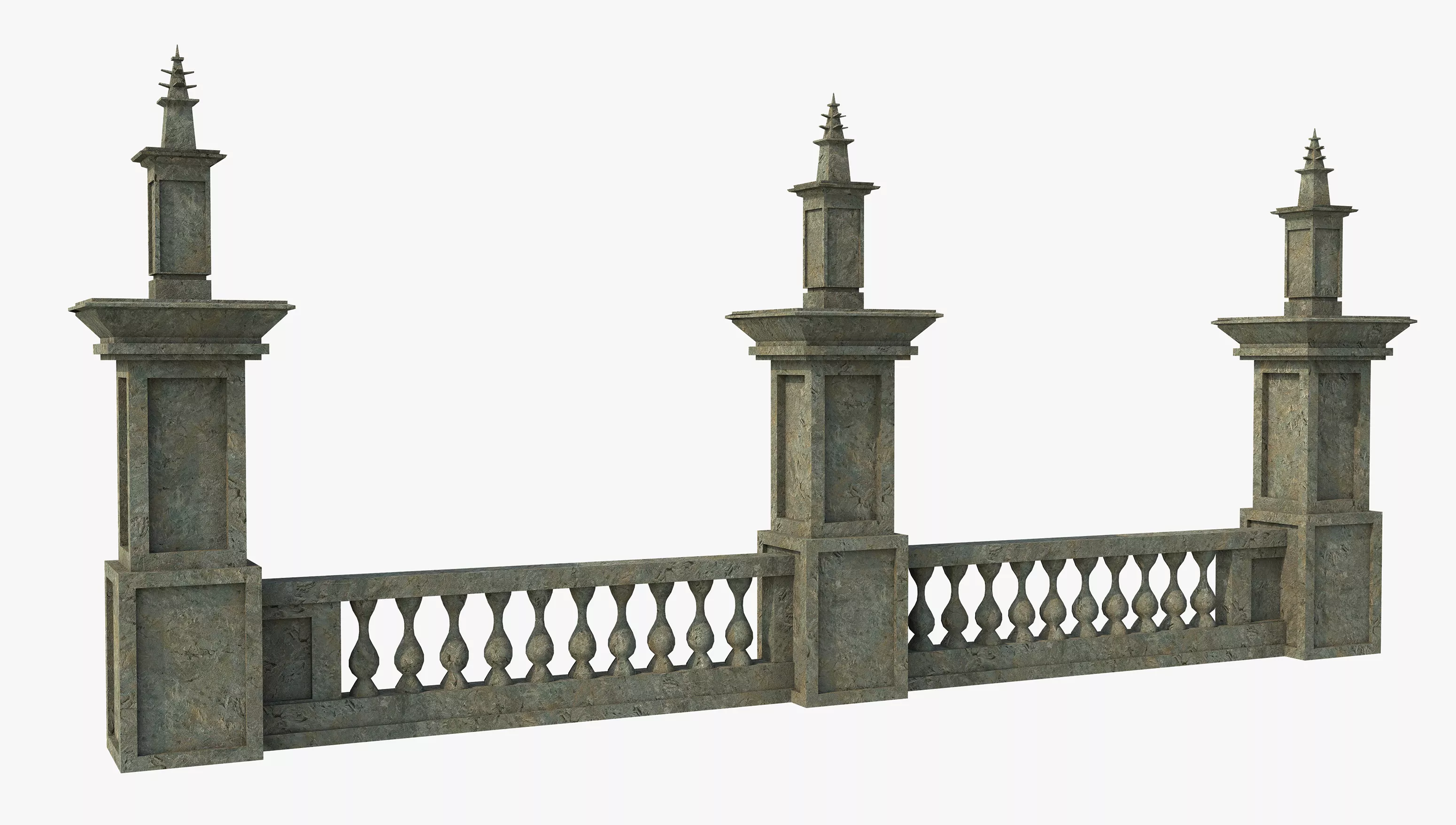 Ancient Pillar Fence Free 3D model