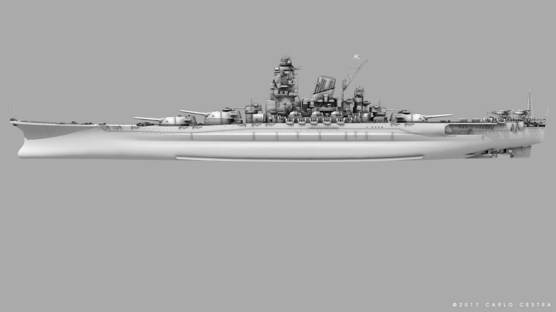 BATTLESHIP YAMATO 3D model_24