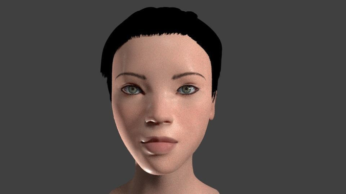 Asian female head model