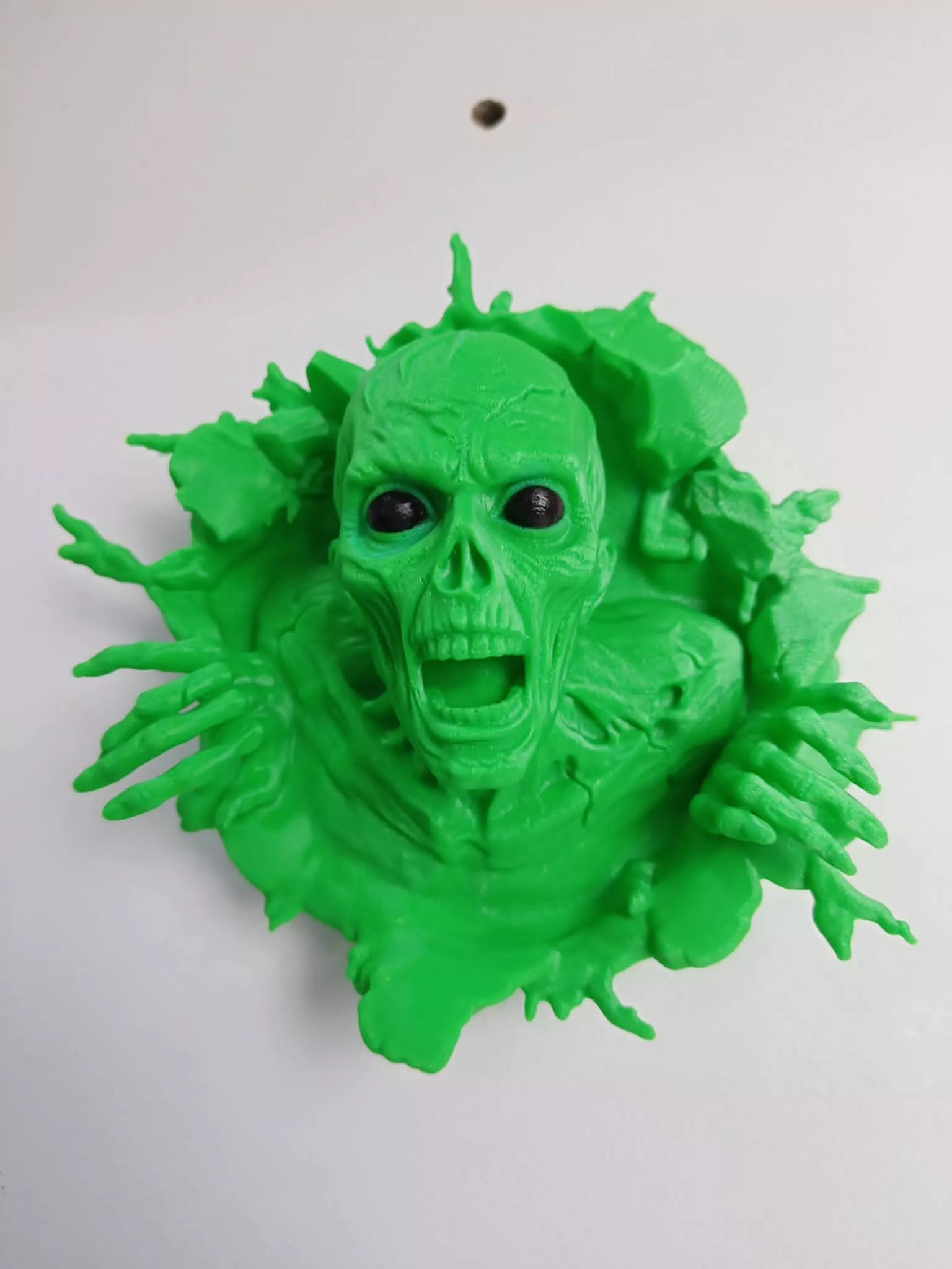 Multi-piece colorful zombie wall relief Halloween 3D print model