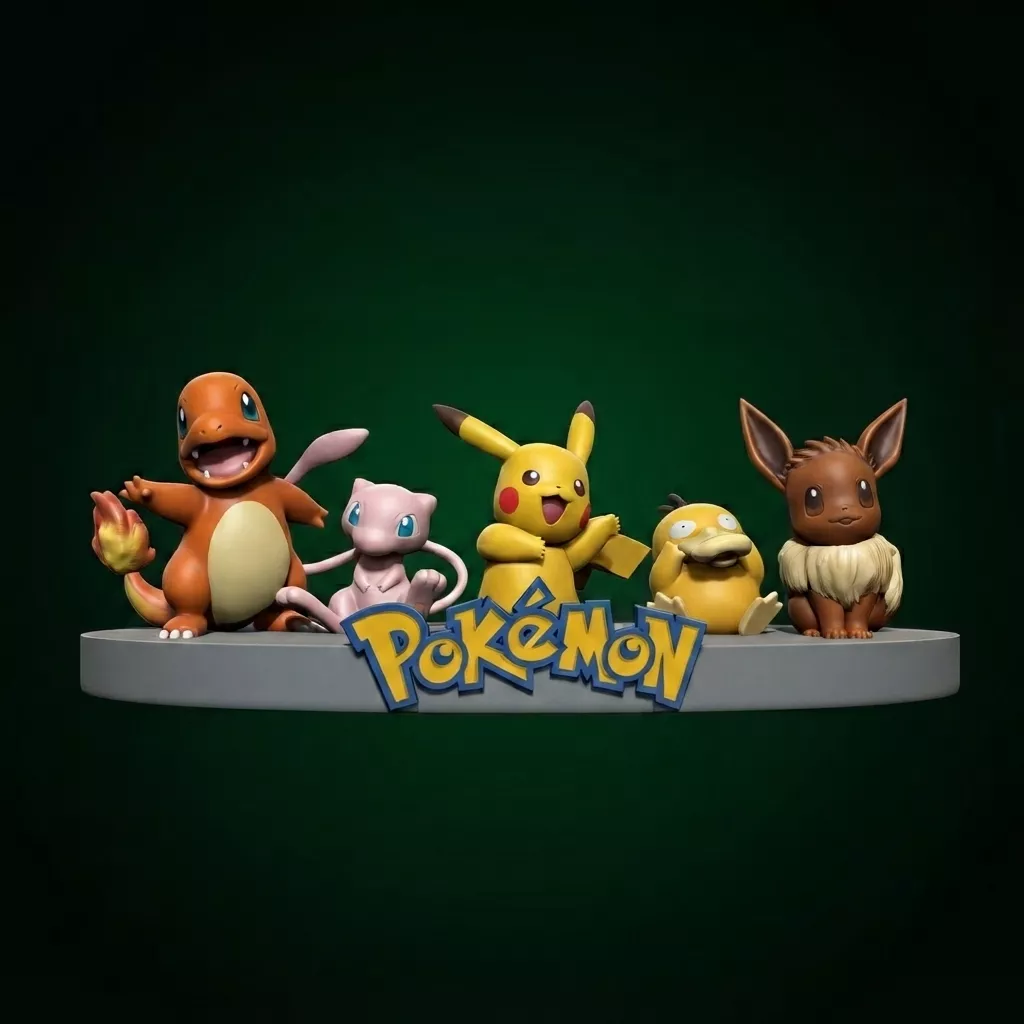 Pokemon-Inspired 3D Figure Display STL OBJ 3D print model