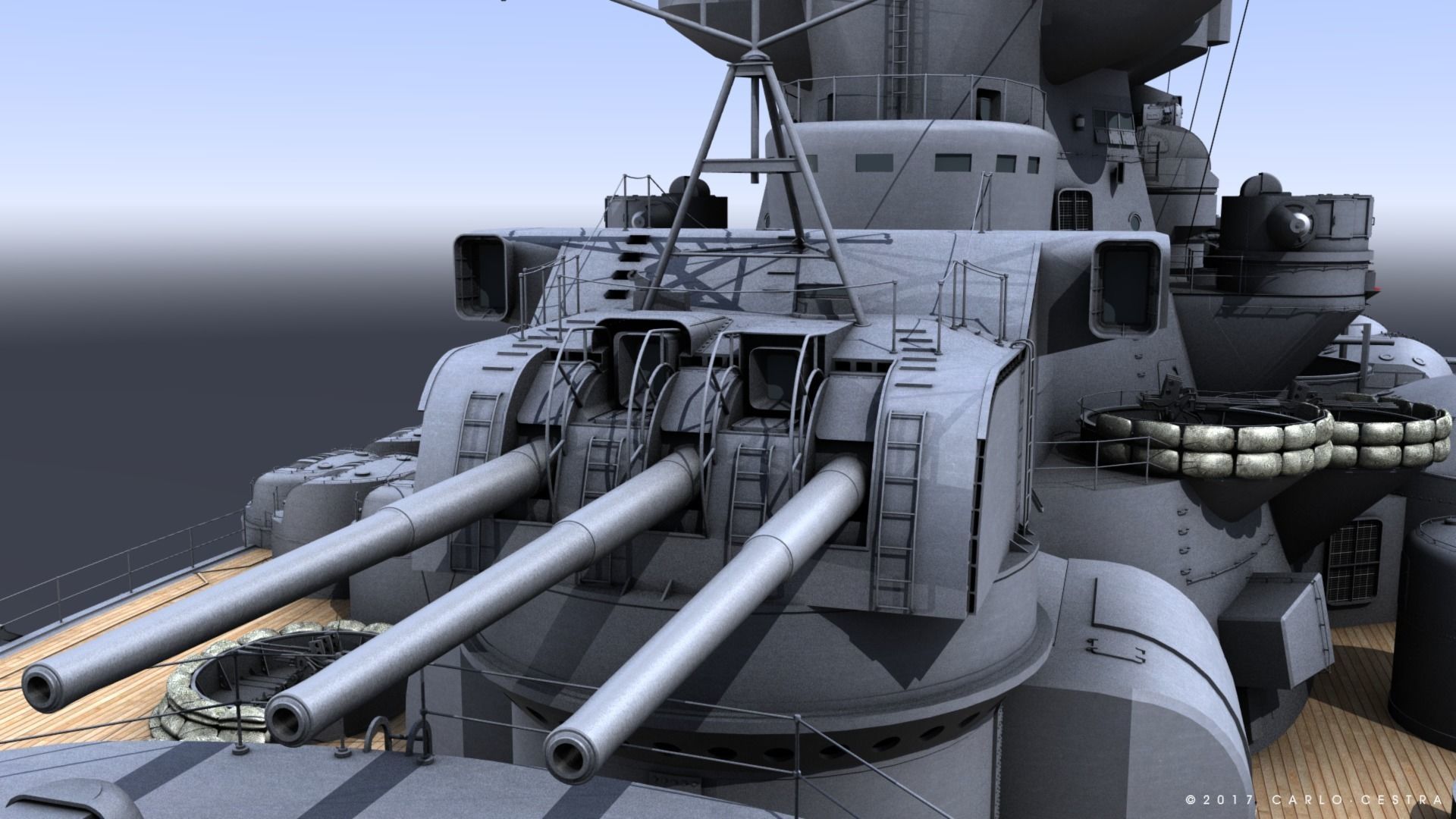 BATTLESHIP YAMATO TEN ICHIGO 3D model_15