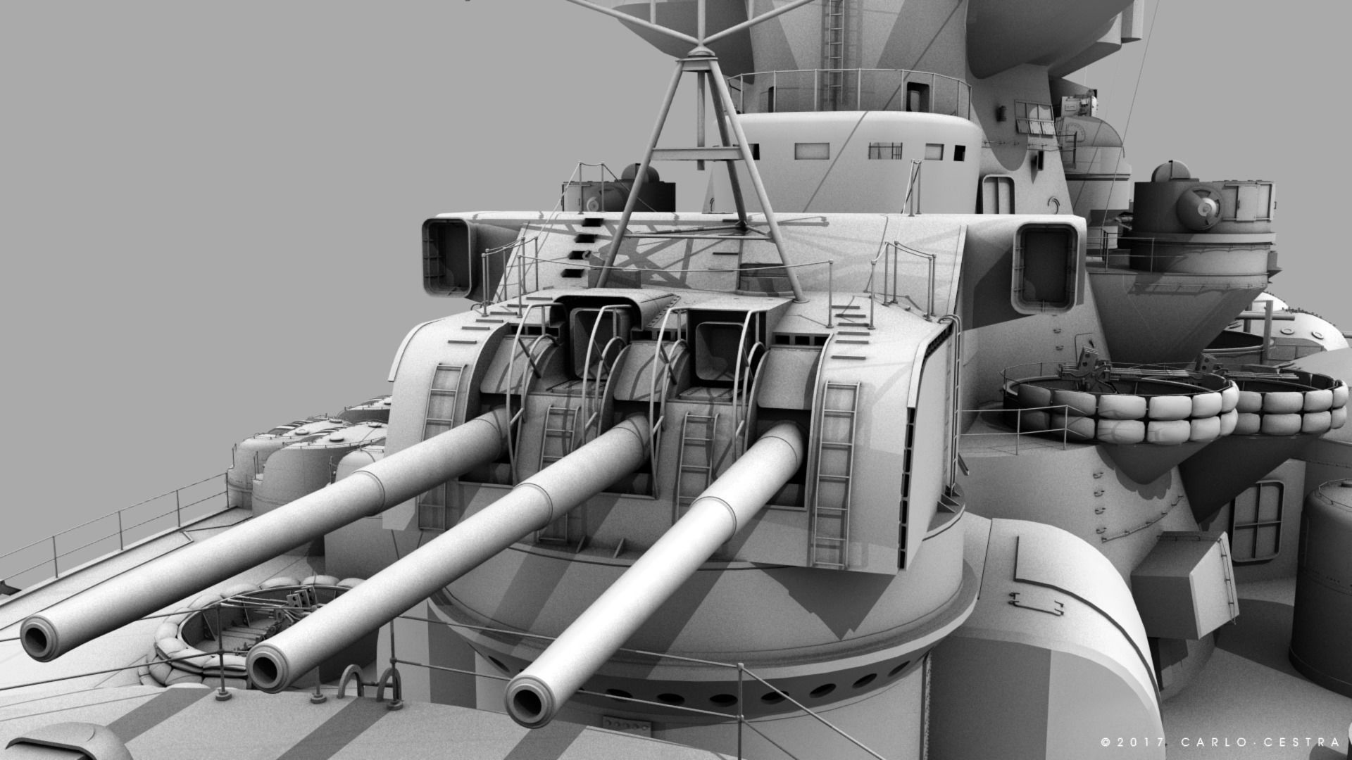 BATTLESHIP YAMATO TEN ICHIGO 3D model_35