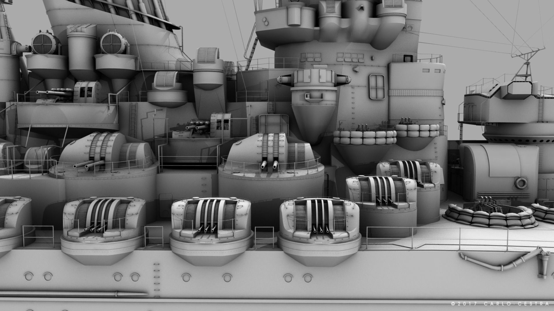 BATTLESHIP YAMATO TEN ICHIGO 3D model_30