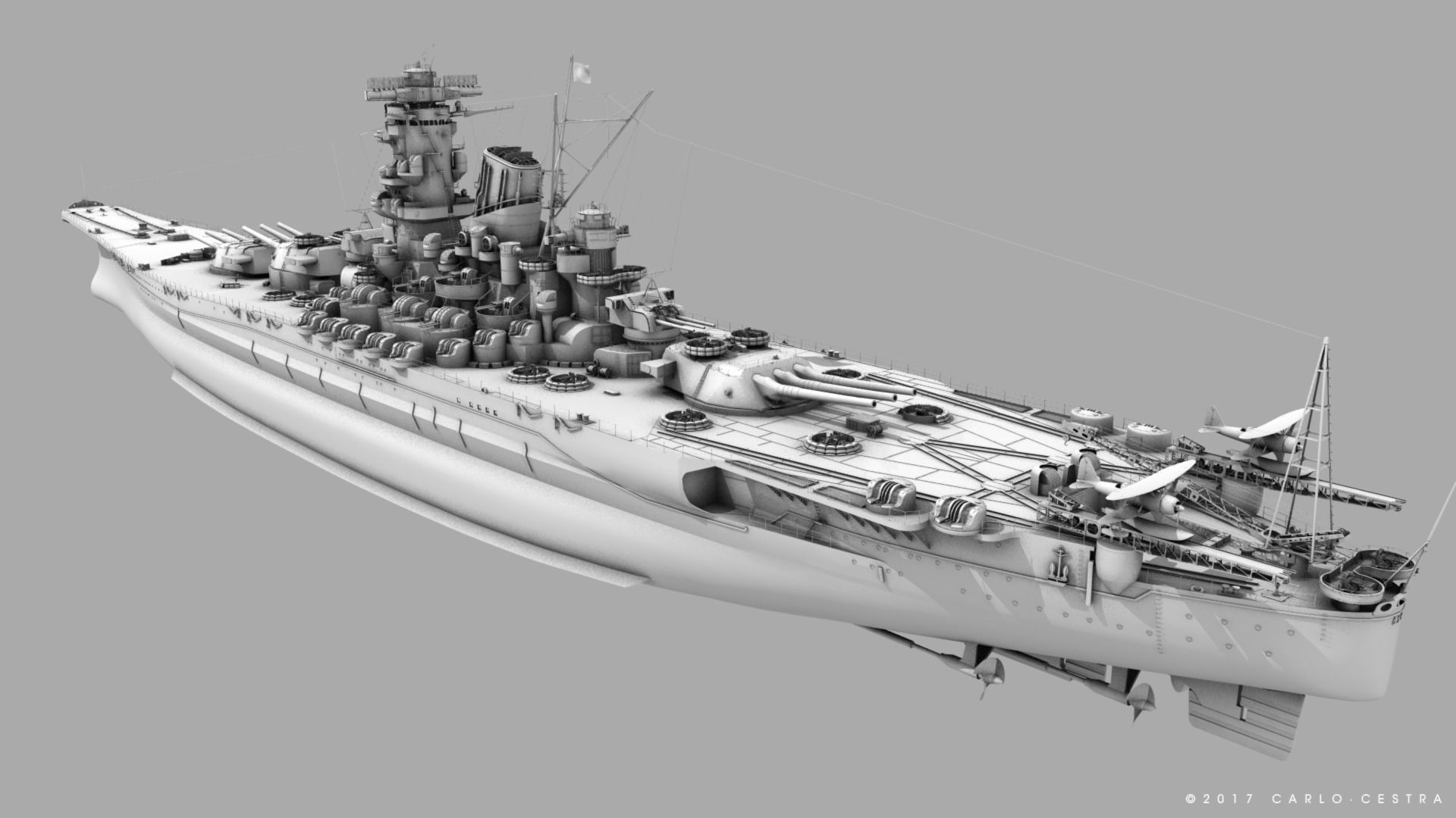 BATTLESHIP YAMATO TEN ICHIGO 3D model_23
