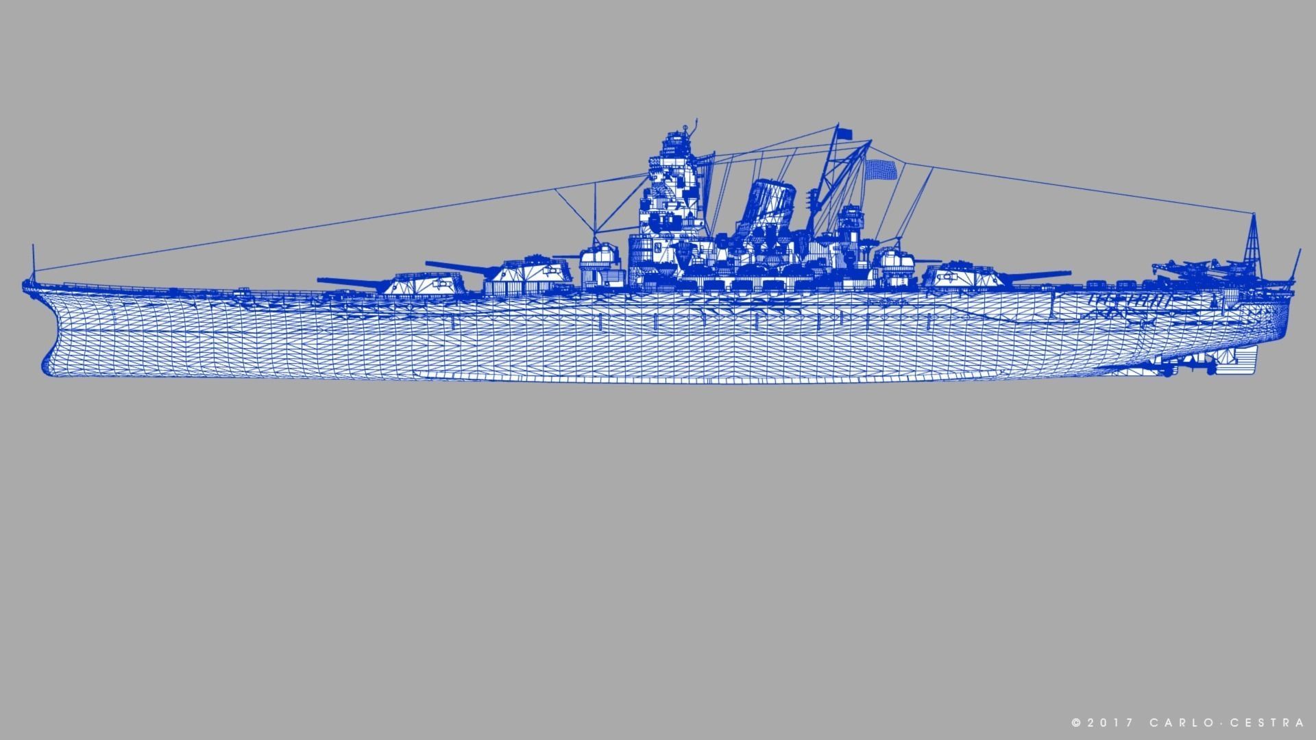 BATTLESHIP YAMATO TEN ICHIGO 3D model_40