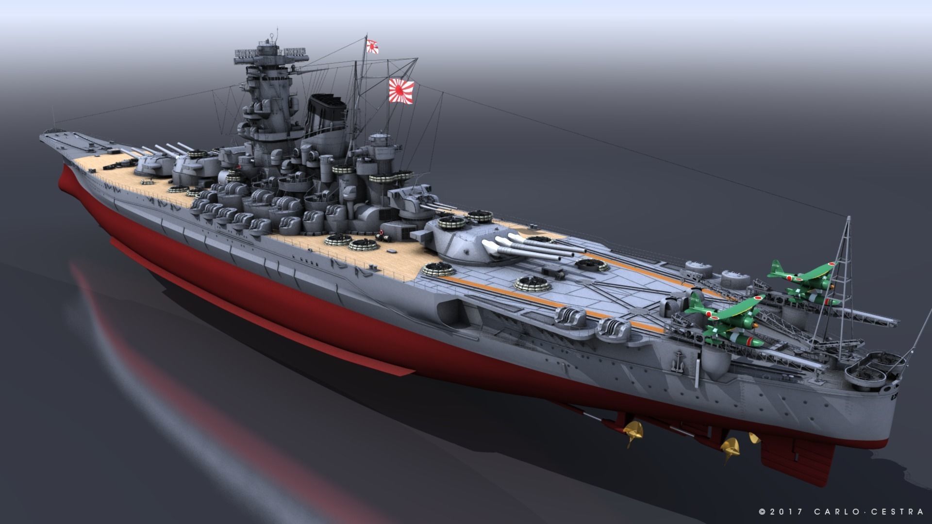 BATTLESHIP YAMATO TEN ICHIGO 3D model_1