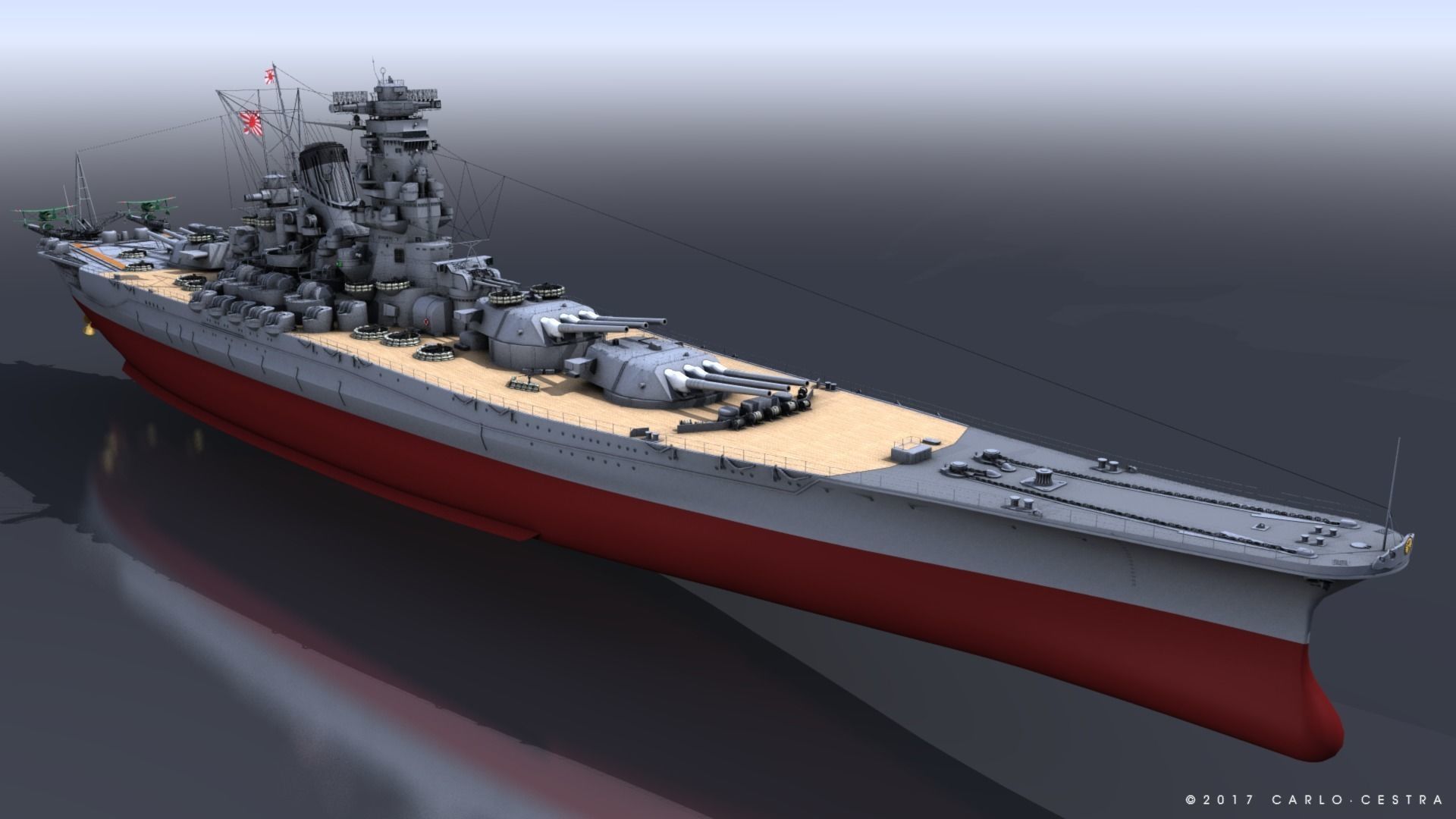 BATTLESHIP YAMATO TEN ICHIGO 3D model_3