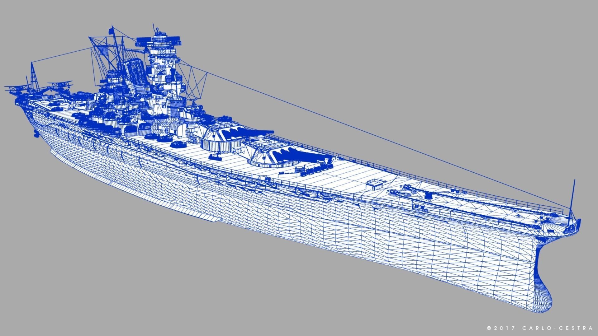 BATTLESHIP YAMATO TEN ICHIGO 3D model_43