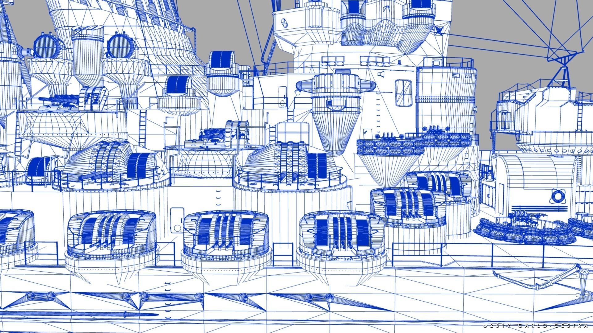 BATTLESHIP YAMATO TEN ICHIGO 3D model_49