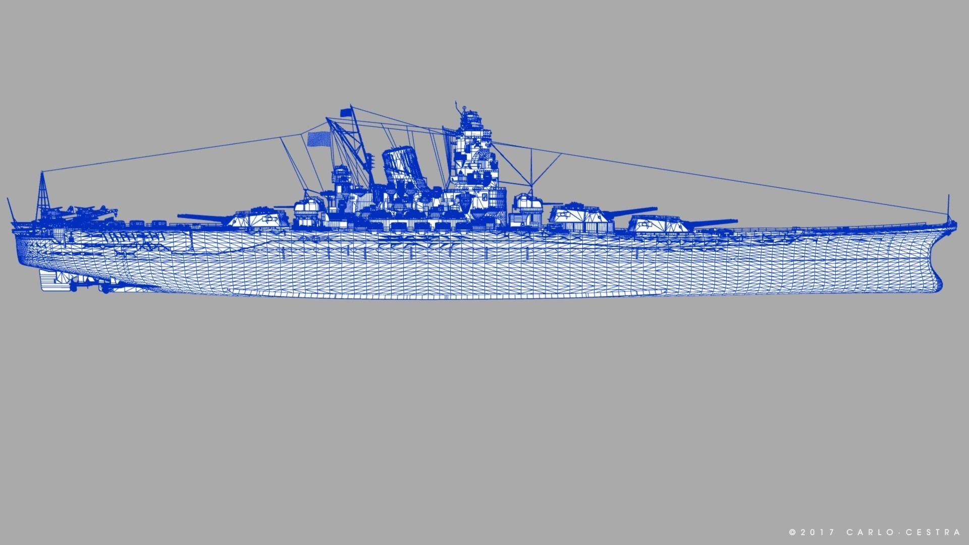 BATTLESHIP YAMATO TEN ICHIGO 3D model_38