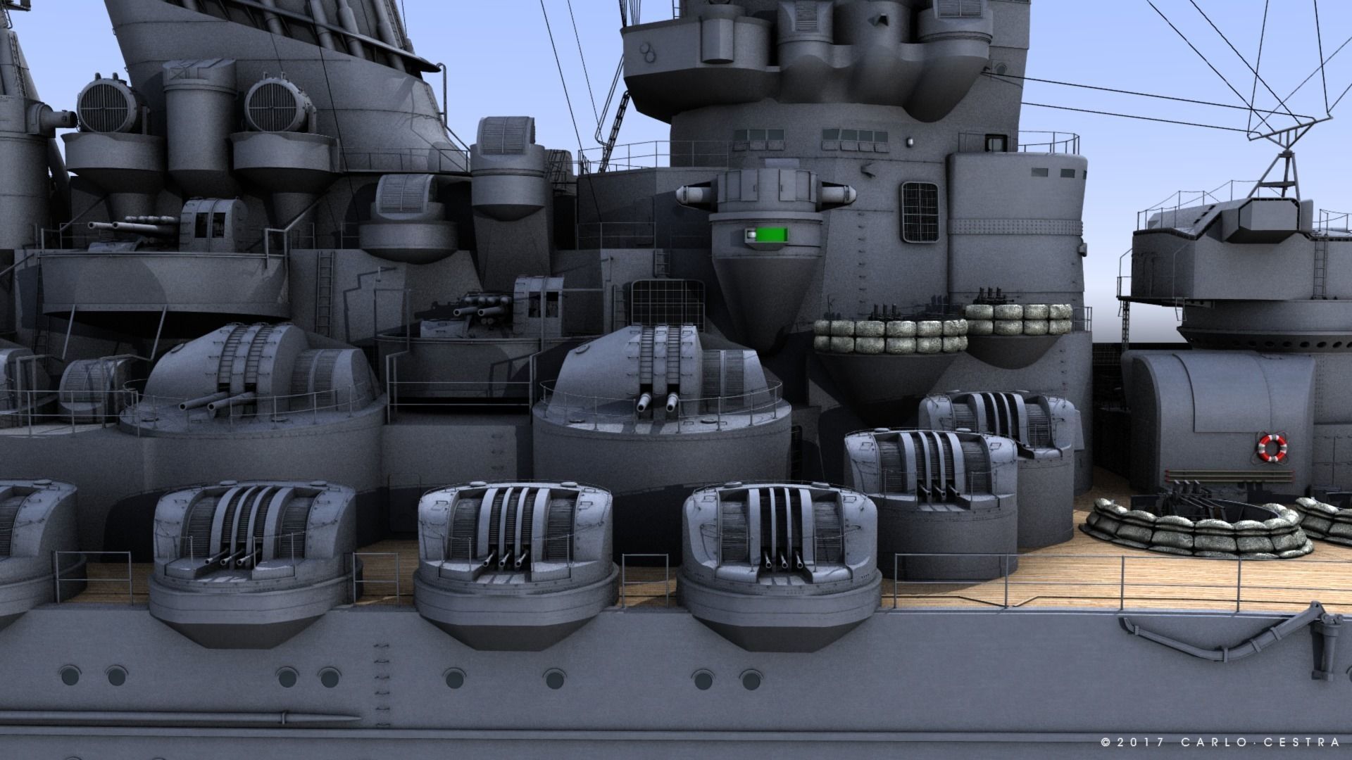 BATTLESHIP YAMATO TEN ICHIGO 3D model_11