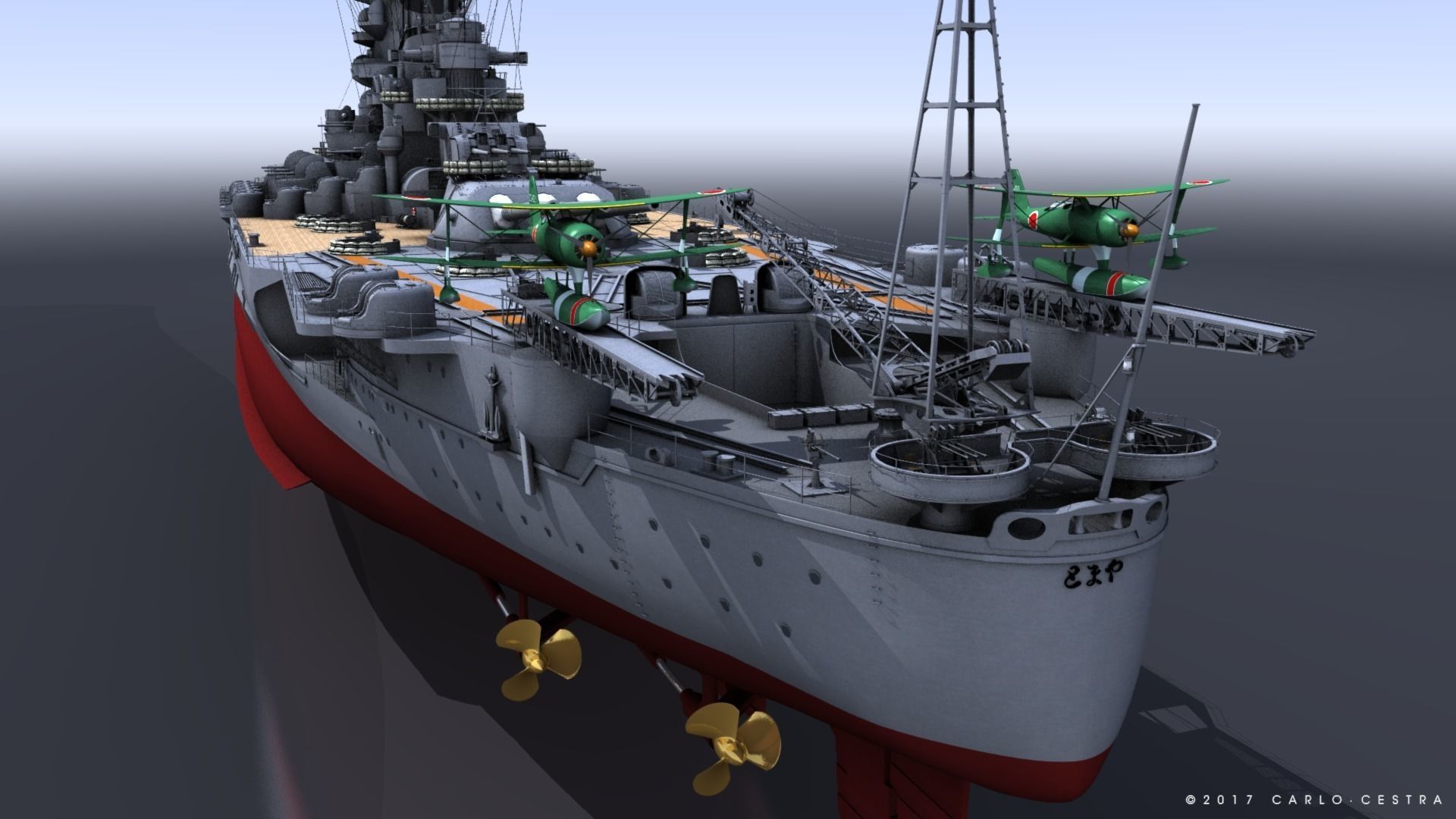 BATTLESHIP YAMATO TEN ICHIGO 3D model_9