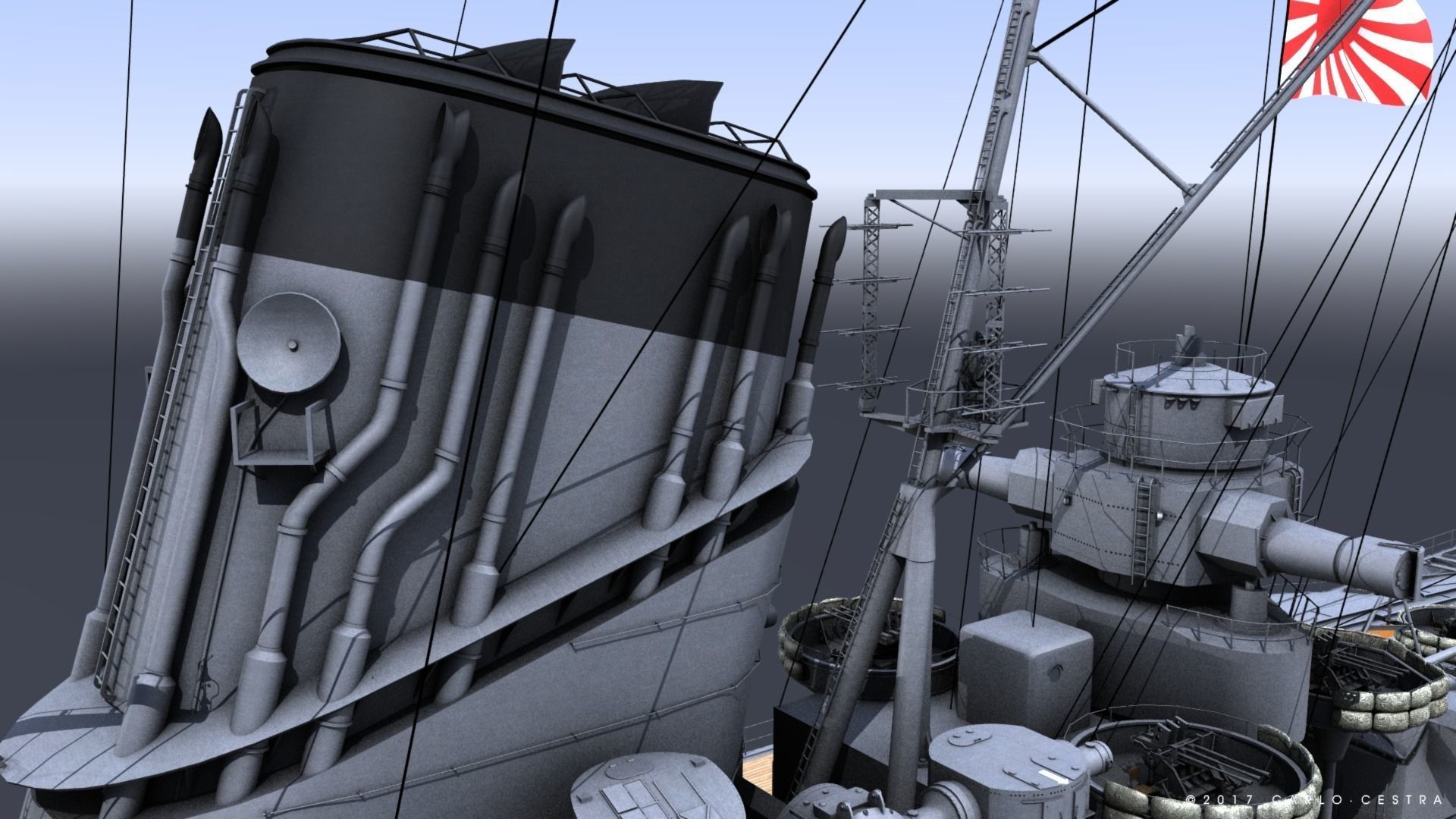 BATTLESHIP YAMATO TEN ICHIGO 3D model_13