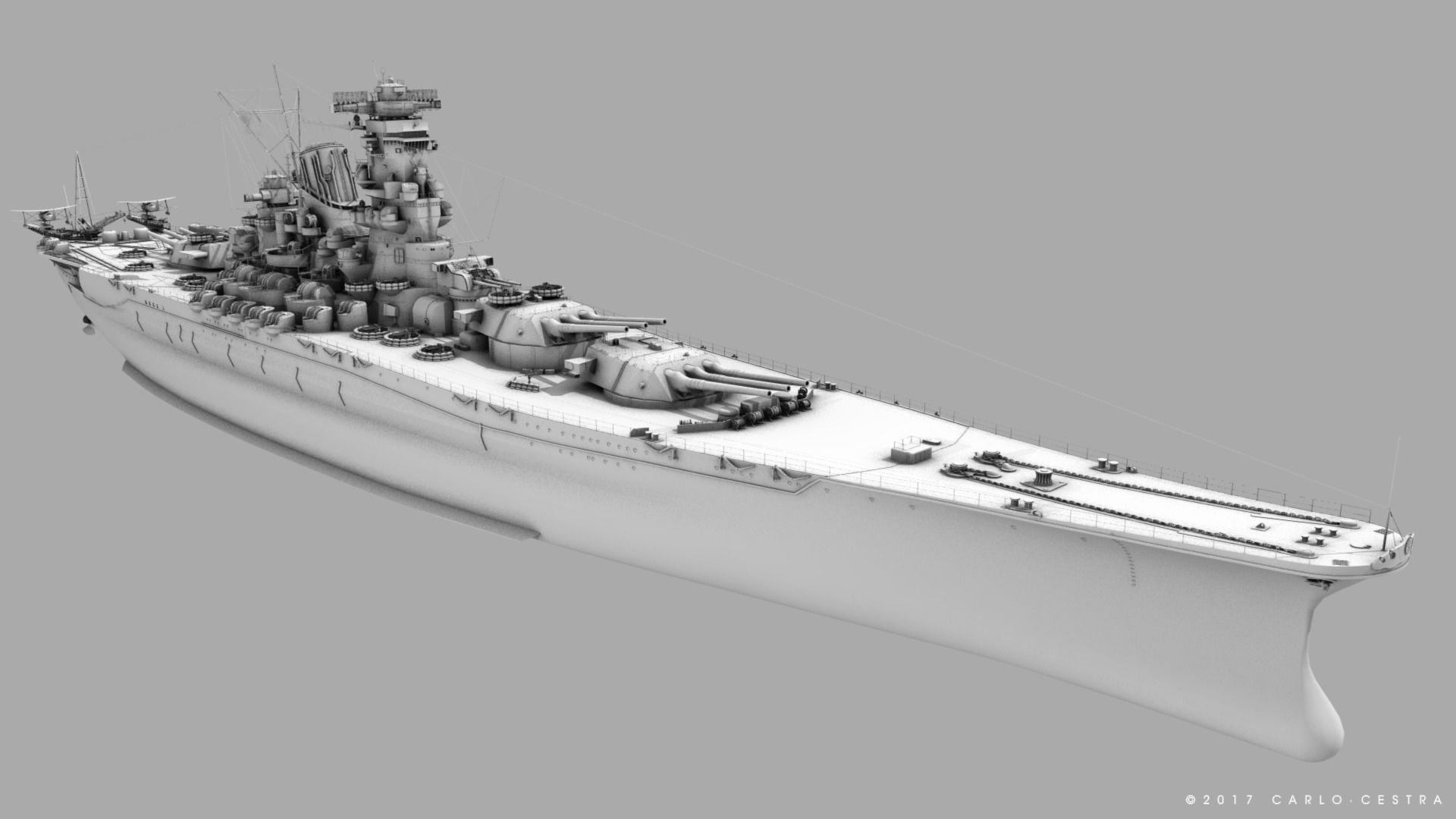 BATTLESHIP YAMATO TEN ICHIGO 3D model_21