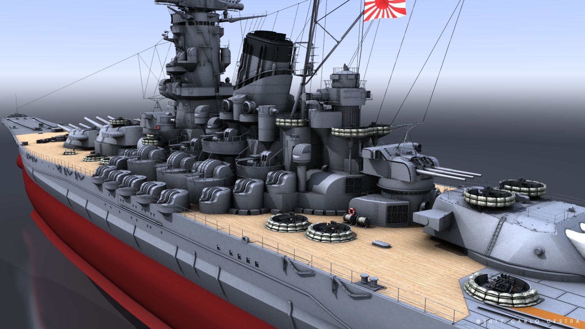 BATTLESHIP YAMATO TEN ICHIGO 3D model_10
