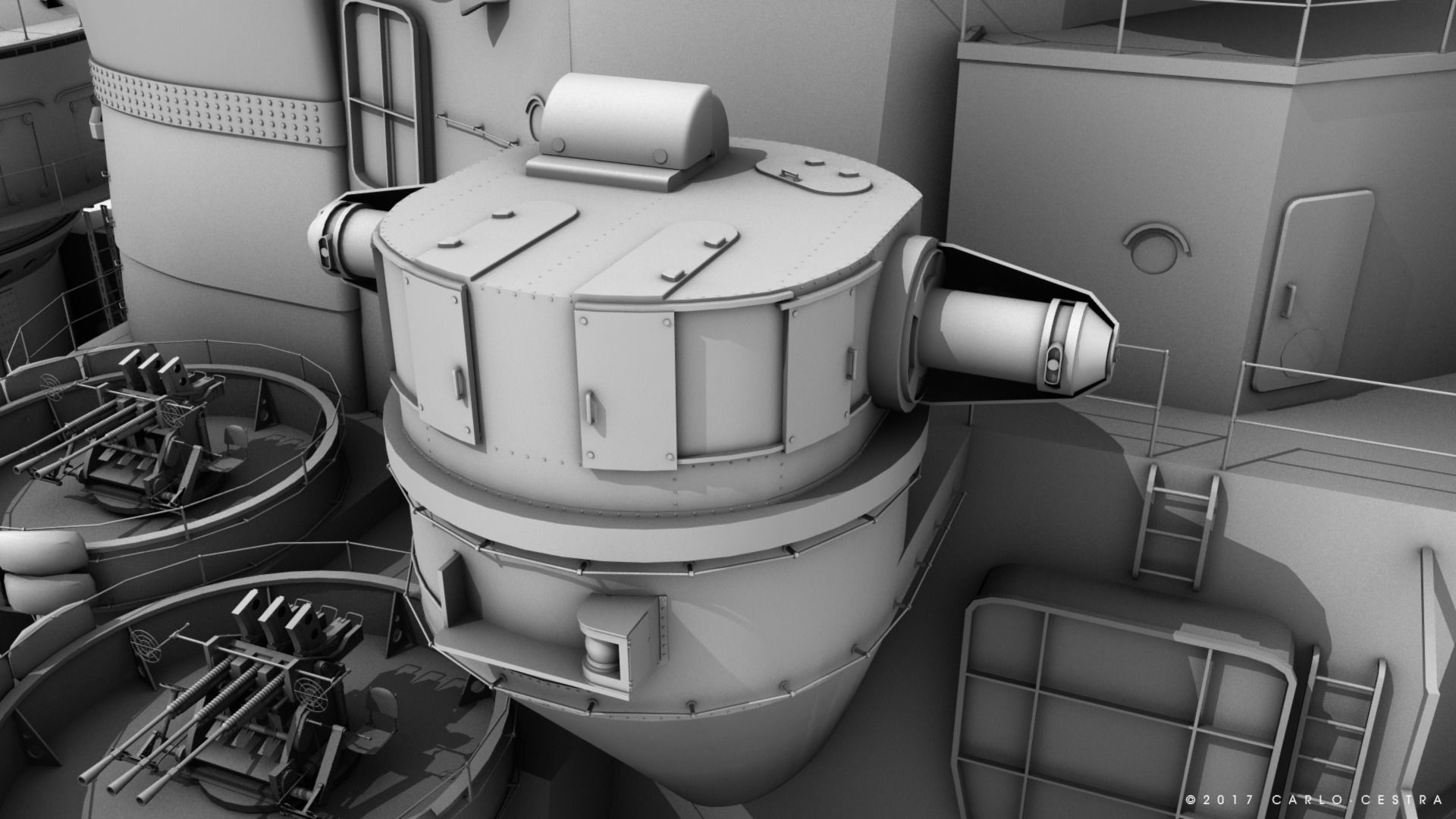 BATTLESHIP YAMATO TEN ICHIGO 3D model_34