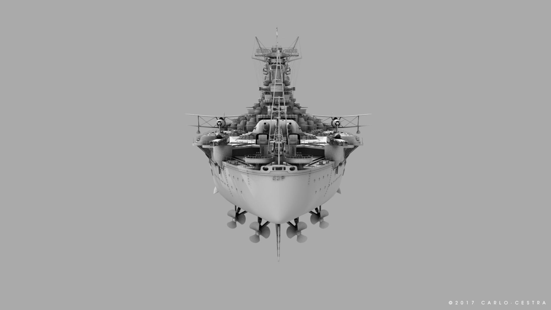 BATTLESHIP YAMATO TEN ICHIGO 3D model_26