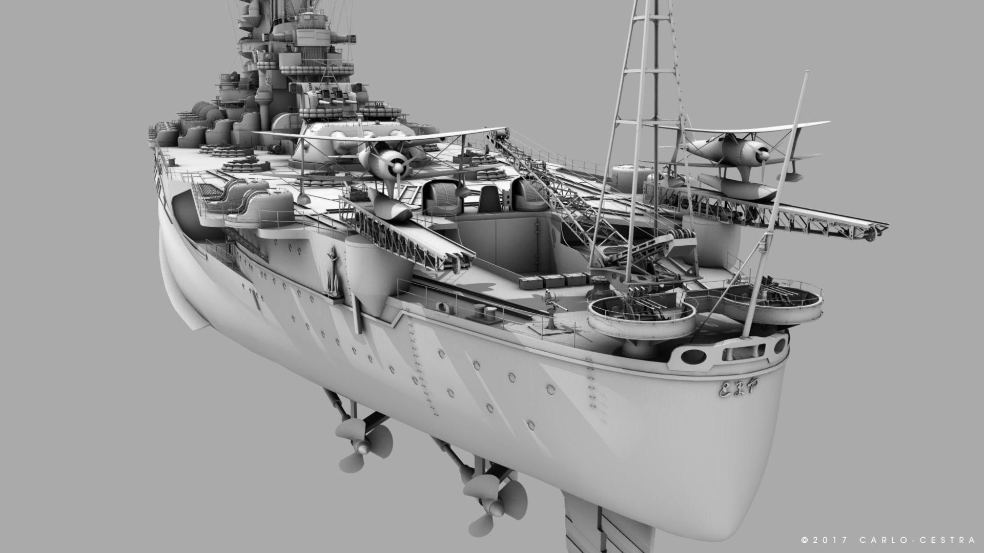 BATTLESHIP YAMATO TEN ICHIGO 3D model_29
