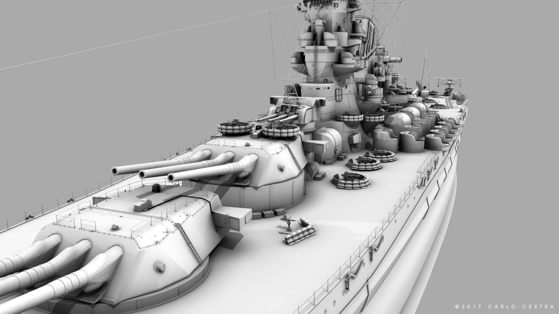 BATTLESHIP YAMATO TEN ICHIGO 3D model_25