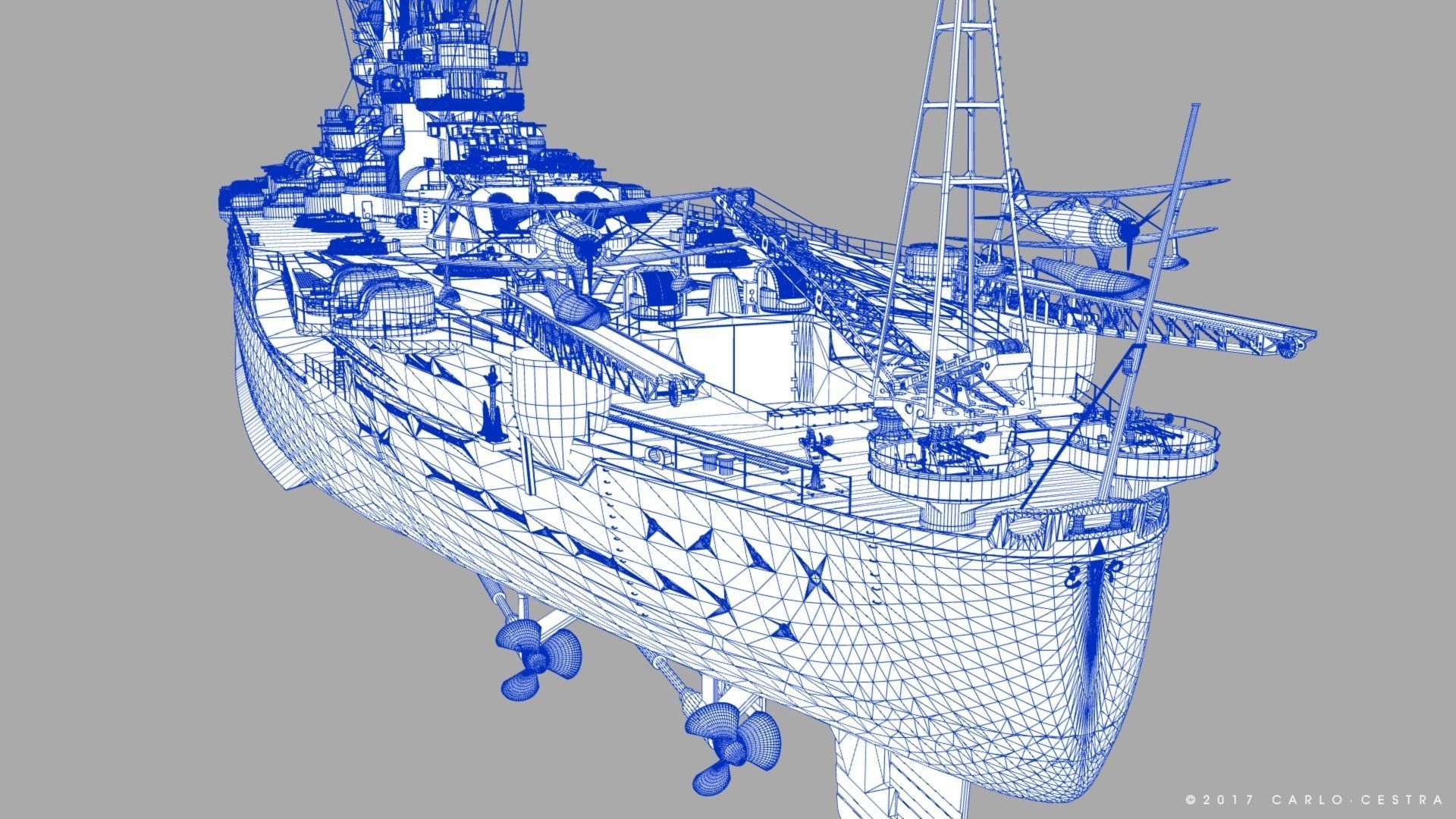 BATTLESHIP YAMATO TEN ICHIGO 3D model_50