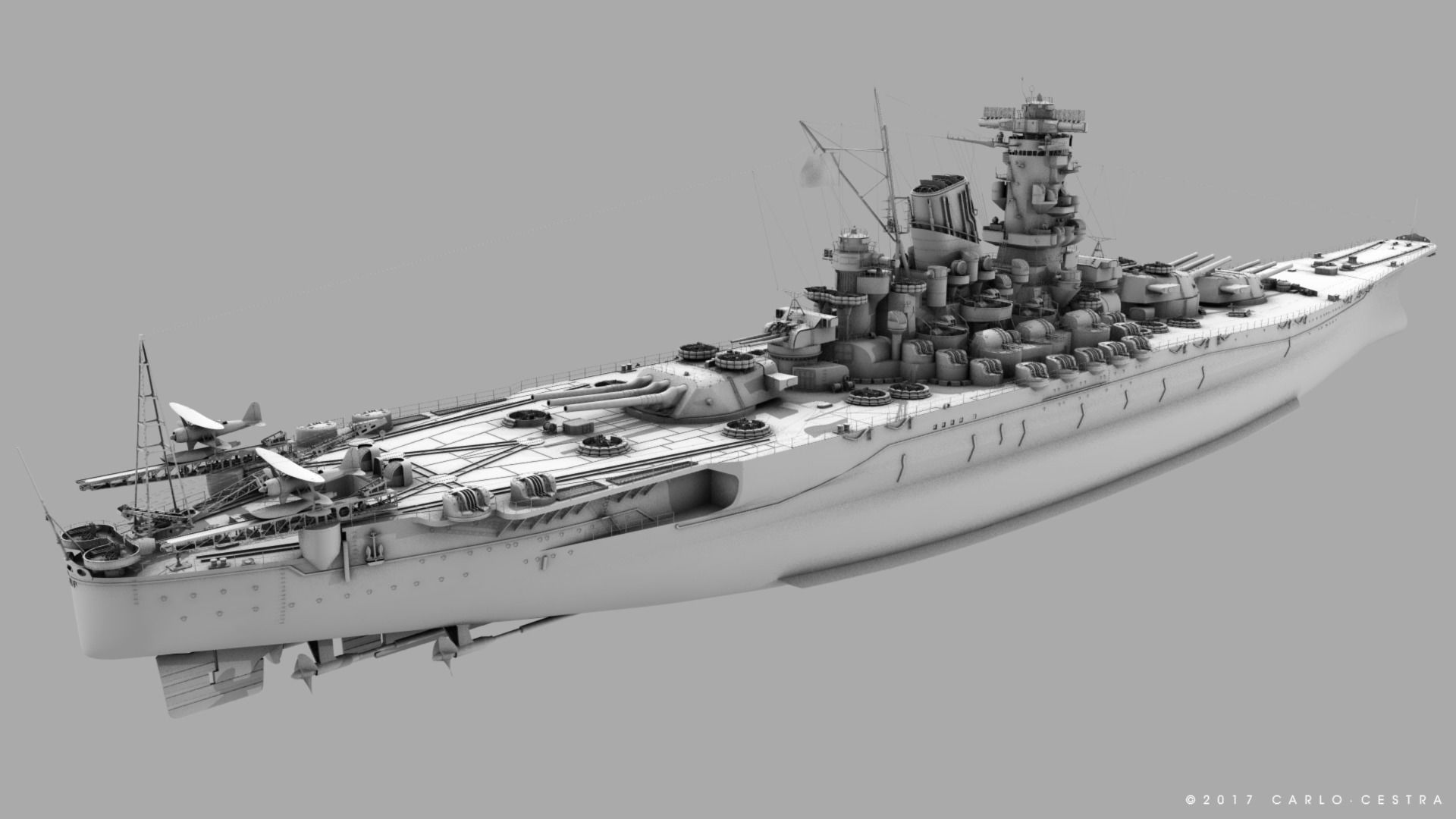 BATTLESHIP YAMATO TEN ICHIGO 3D model_24