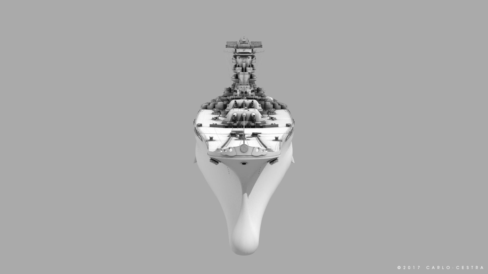 BATTLESHIP YAMATO TEN ICHIGO 3D model_27