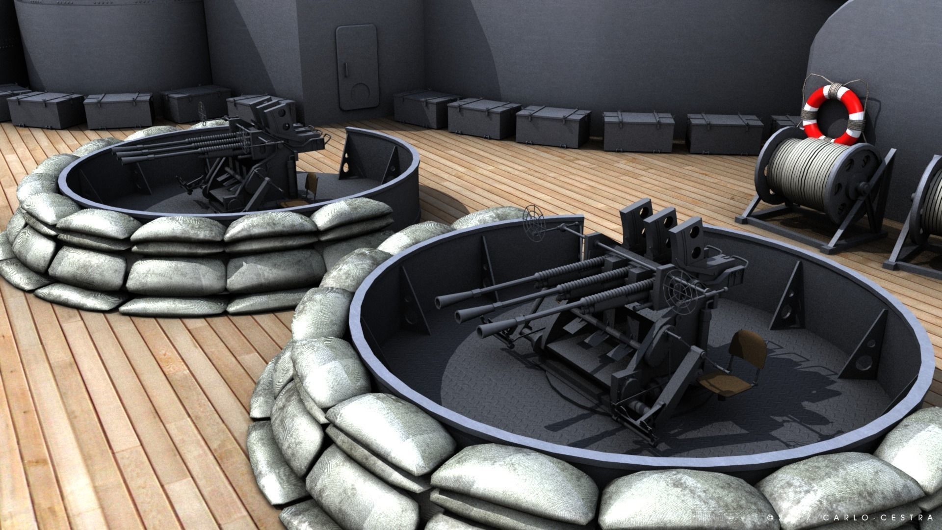 BATTLESHIP YAMATO TEN ICHIGO 3D model_12