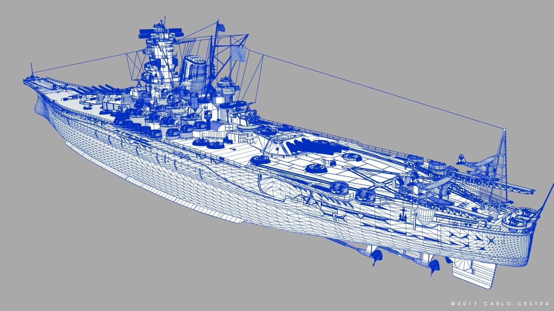 BATTLESHIP YAMATO TEN ICHIGO 3D model_42