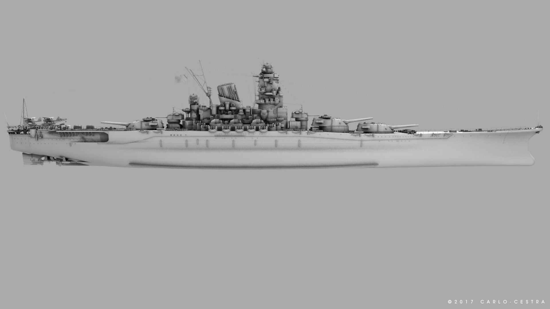 BATTLESHIP YAMATO TEN ICHIGO 3D model_22