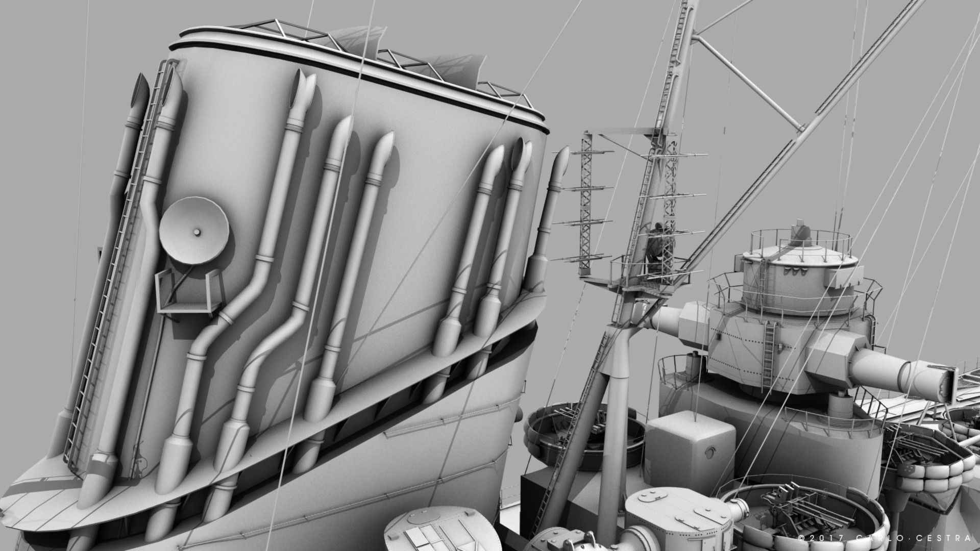 BATTLESHIP YAMATO TEN ICHIGO 3D model_32