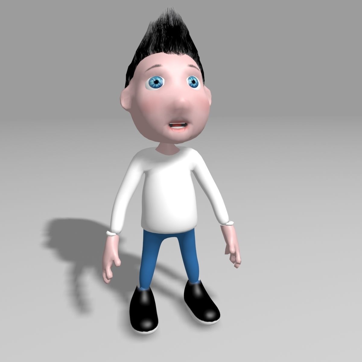 Boy Cartoon model Free low-poly 3D model_1