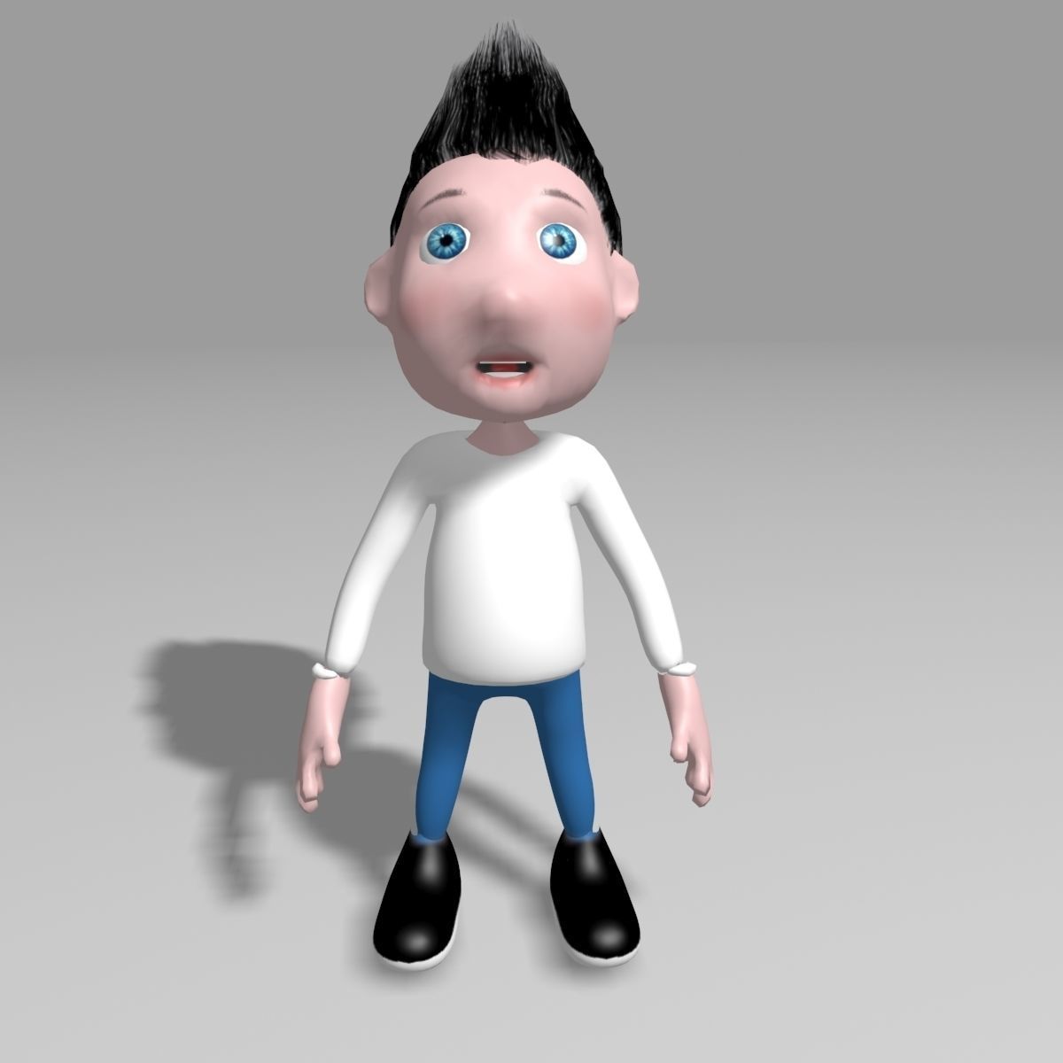 Boy Cartoon model Free low-poly 3D model_2