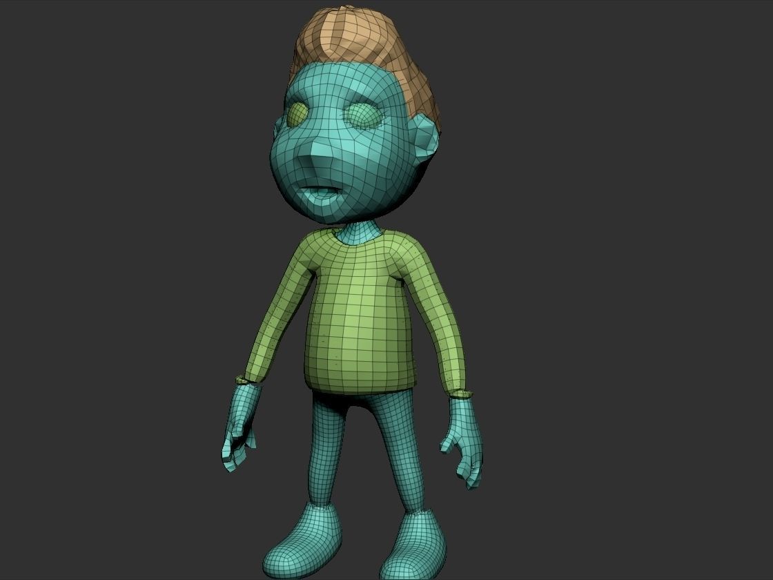 Boy Cartoon model Free low-poly 3D model_6