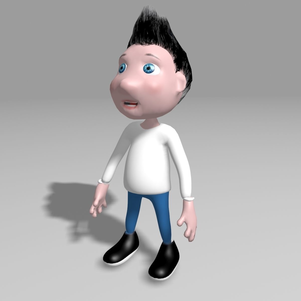 Boy Cartoon model Free low-poly 3D model_3