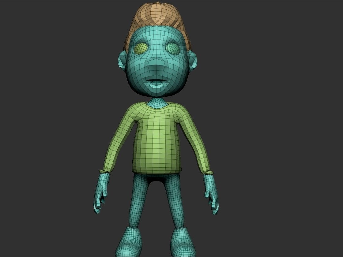 Boy Cartoon model Free low-poly 3D model_5