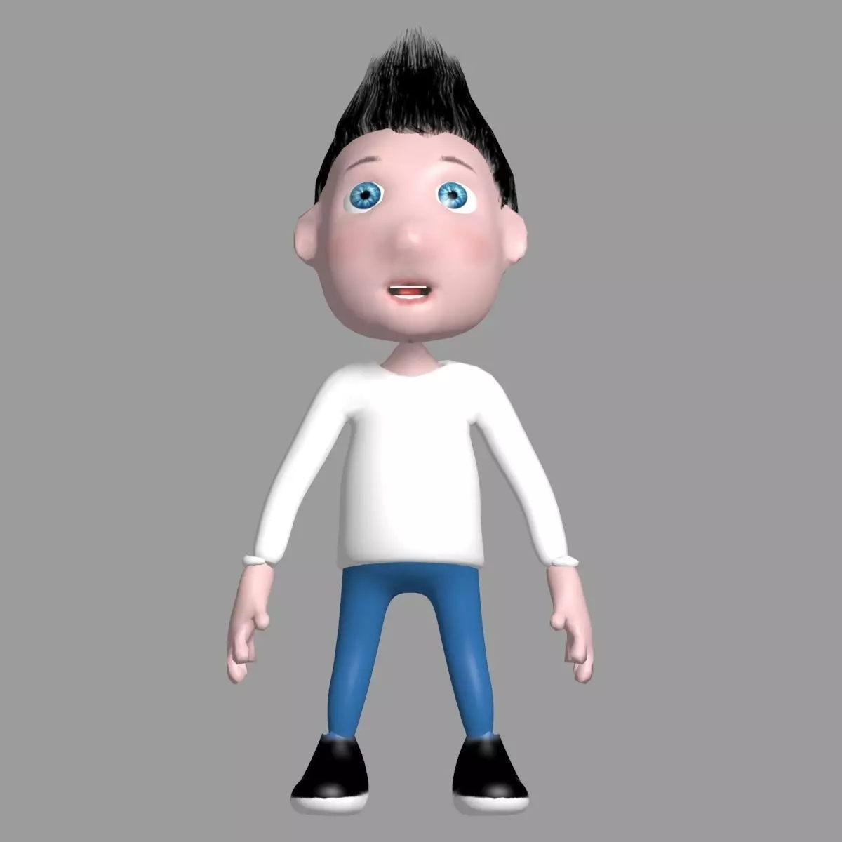Boy Cartoon model Free low-poly 3D model_0