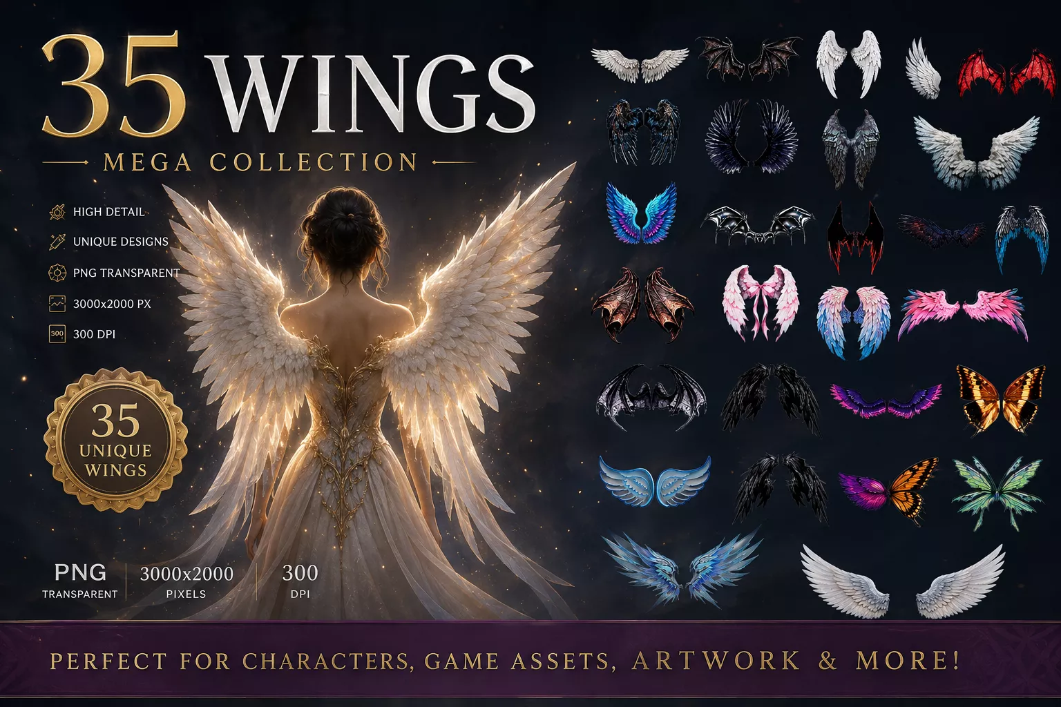 WINGS Mega Collection Low-poly 3D model