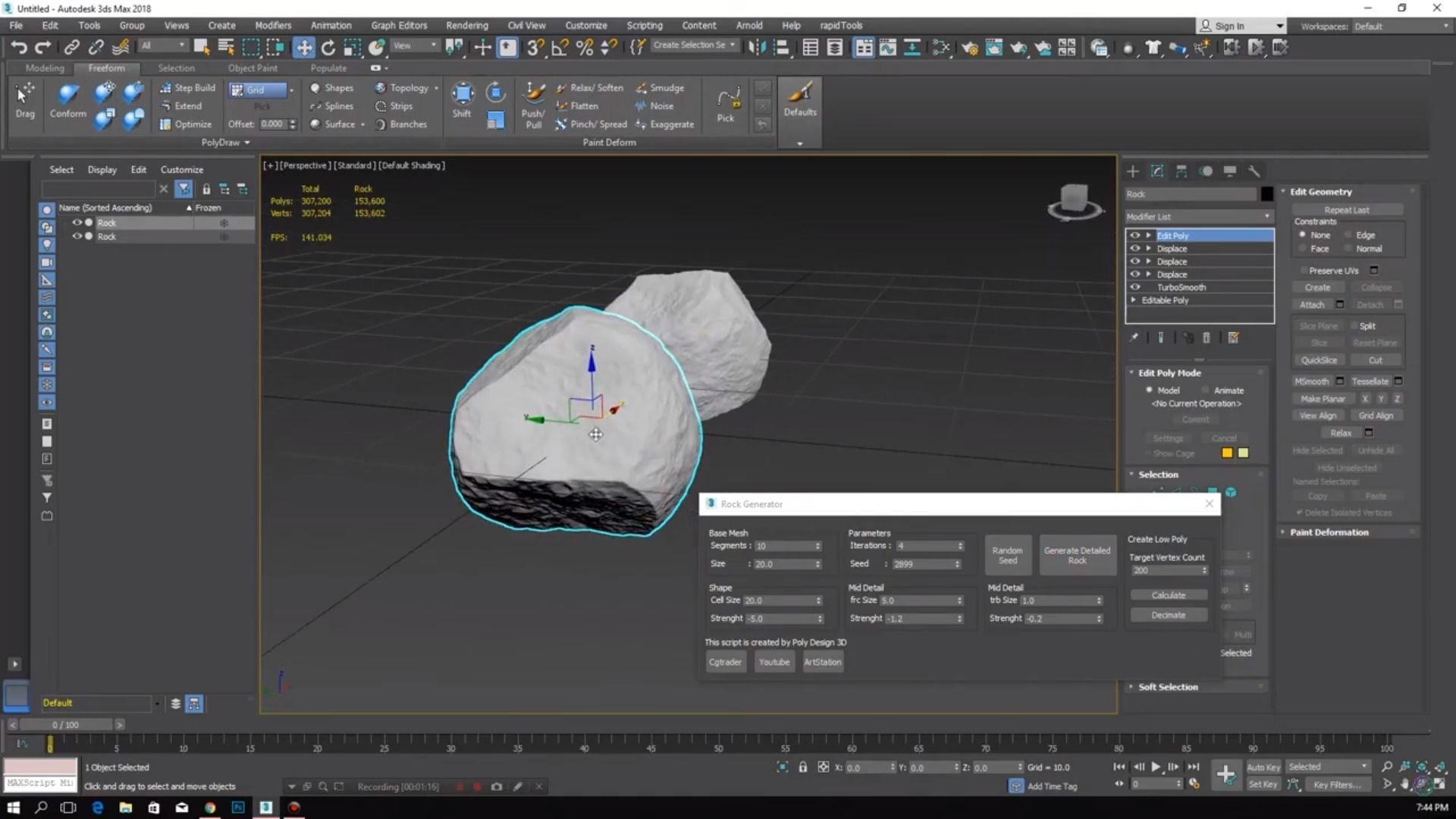 Rock Generator Max Script for 3dsMax 3D model_2