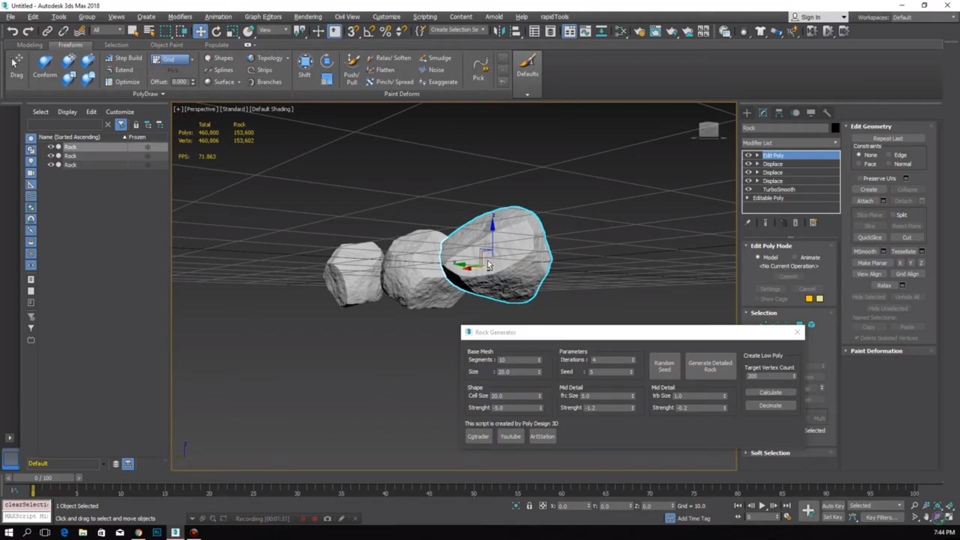 Rock Generator Max Script for 3dsMax 3D model_3