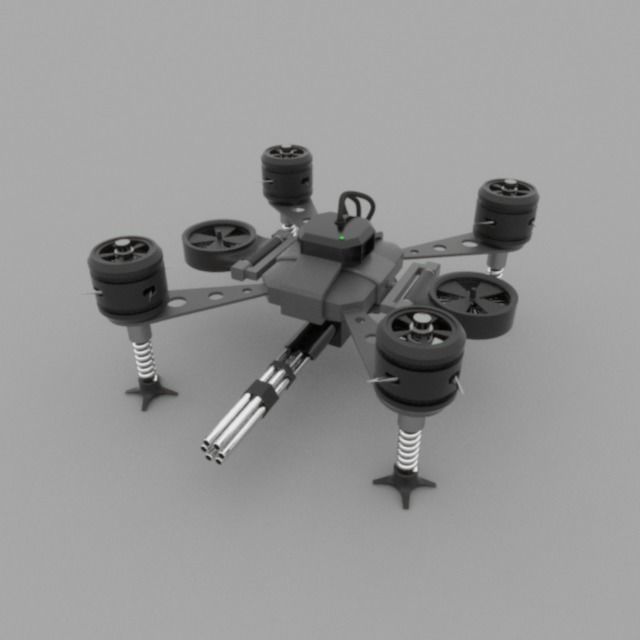 War dron Low-poly 3D model_1