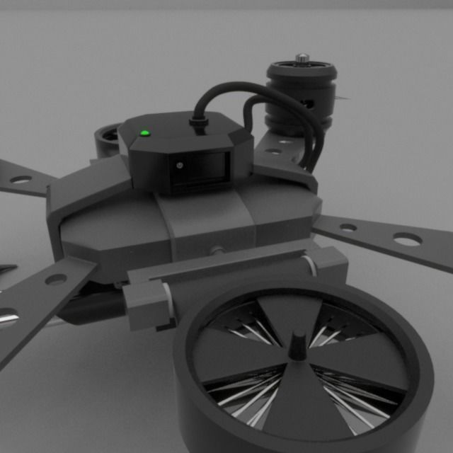 War dron Low-poly 3D model_2