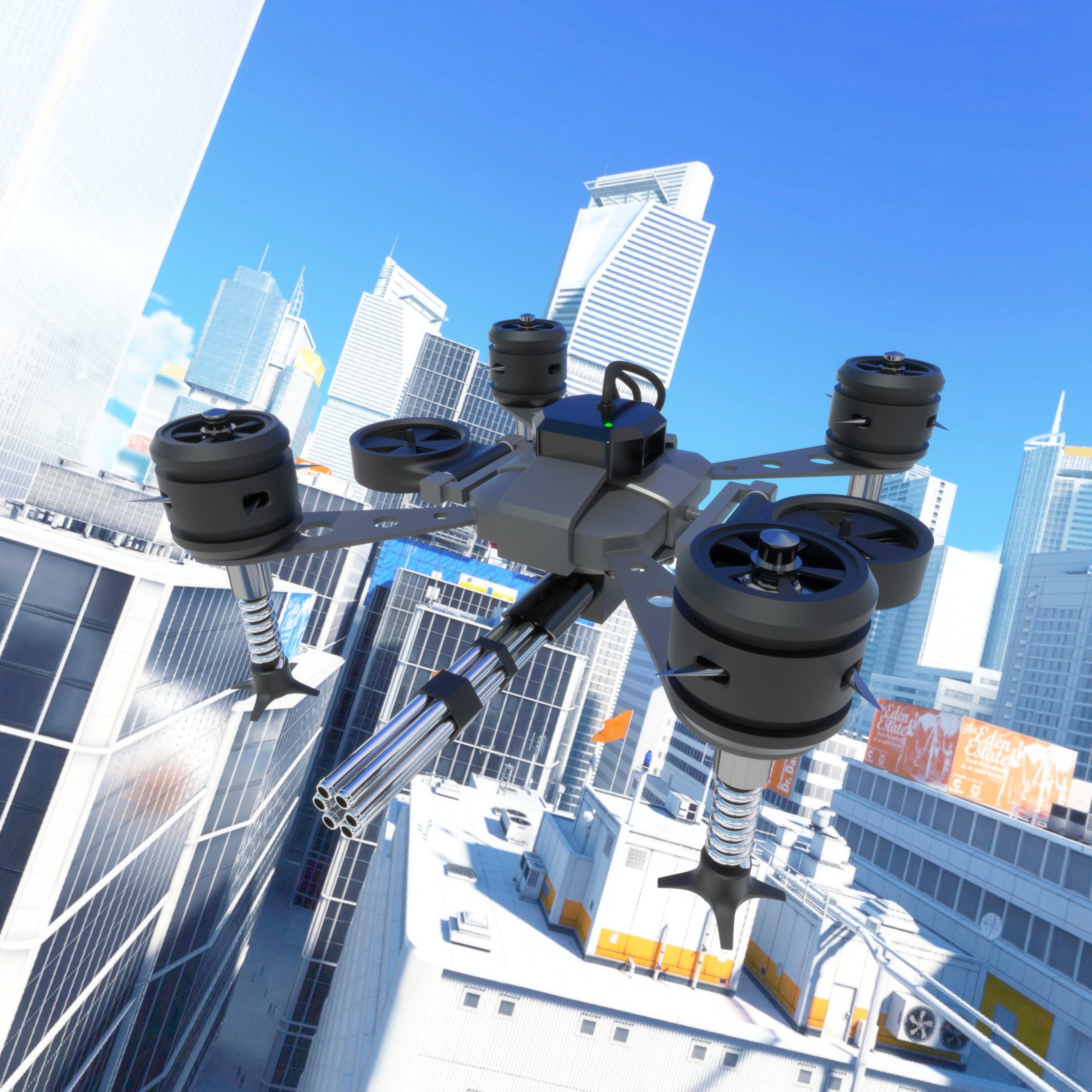 War dron Low-poly 3D model_0